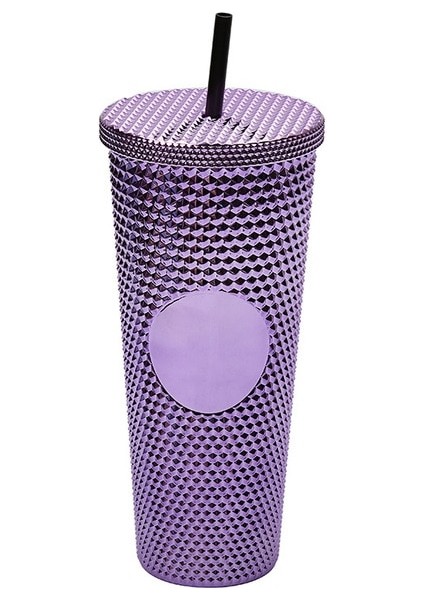 Stil 32 Amerikan Durian Fincan Renkli Çift Katmanlı Saman Plastik Bardak Açık 24 Oz Büyük Kapasiteli Kademeli Değişim Açık Taşınabilir El (Yurt Dışından)