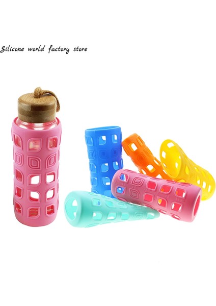 Pembe Yeşilimsi 6.0 cm Hollow Out Silikon Su Şişesi Kapağı Anti Haşlanma Bardak Kapağı Silikon Cam Süt Şişesi Koruyucu Kılıf (Yurt Dışından)