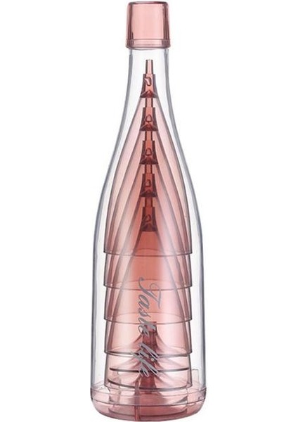 Pembe 5 Adet Taşınabilir Seyahat Şarap Bardağı Seti Yaratıcı Plastik Bira Içecek Meyve Suyu Fincanı Şampanya Bardakları Kokteyl Kadehi ile Saklama Kutusu (Yurt Dışından)