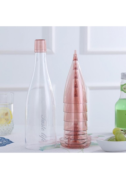 Pembe 5 Adet Taşınabilir Seyahat Şarap Bardağı Seti Yaratıcı Plastik Bira Içecek Meyve Suyu Fincanı Şampanya Bardakları Kokteyl Kadehi ile Saklama Kutusu (Yurt Dışından)