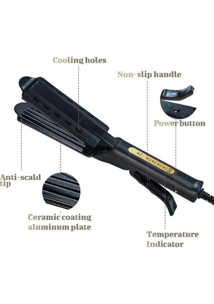 Kutusu ile Ab Profesyonel Oluklu Bukle Makinesi Seramik Saç Bigudi Elektrikli Crimper Saç Maşası Araçları Oluklu Saç Waver Demir Şekillendirici (Yurt Dışından) fiyatları