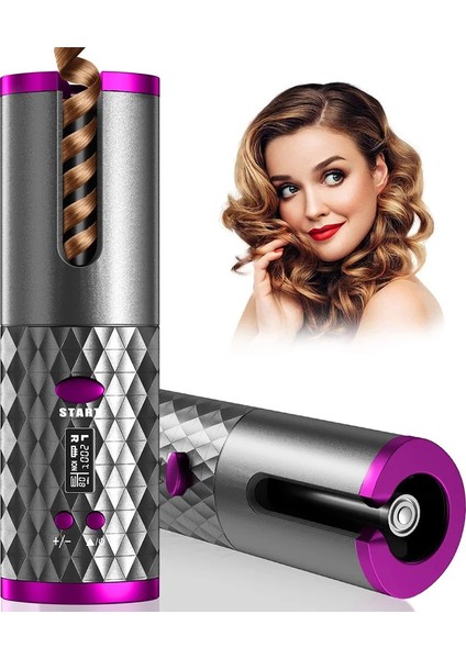 Siyah Otomatik Kablosuz Saç Bigudi Akülü Dönen USB Şarj Edilebilir Bukle Makinesi Ekran Sıcaklığı Ayarlanabilir Zamanlama Saç Bigudi (Yurt Dışından) fiyatları