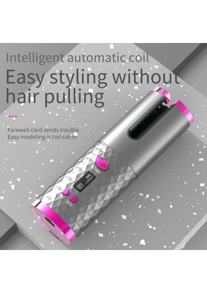 Siyah Otomatik Kablosuz Saç Bigudi Akülü Dönen USB Şarj Edilebilir Bukle Makinesi Ekran Sıcaklığı Ayarlanabilir Zamanlama Saç Bigudi (Yurt Dışından) fırsatları