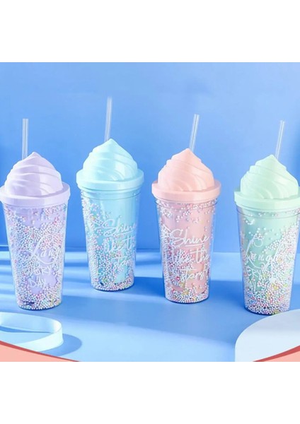 B1 Mavi 550ML Çift Duvar Kahve Pipetli Fincan Yeniden Kullanılabilir Seyahat Açık Kamp Içme Bardağı Meyve Suyu Çay Bira Kupa Tumbler Çocuklar Yetişkinler Için (Yurt Dışından) fırsatları