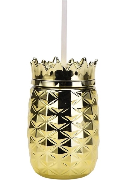Bir 700 ml 700 ml Yaratıcı Ananas Şekli Su Bardağı Plastik Kaplama Suyu Içme Pipetli Şişe Düzensiz Tumbler Bardak Hediye Çocuklar Için (Yurt Dışından)