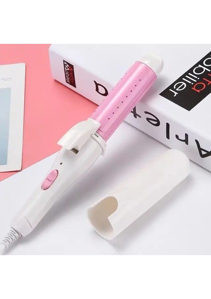 Pembe Bize 2 In 1 Taşınabilir Mini Elektronik Seramik Saç Bigudi Seyahat Saç Kıvırma Maşası Demir Saç Rulo Mini Dıy Saç Şekillendirici Kıvırma Makinesi (Yurt Dışından)