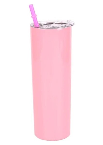 Pembe 1 Adet 1/2/5 Adet 20 Oz Sıska Bardak Kapaklı ve Saman Paslanmaz Çelik Yalıtımlı Su Bardak Bardak Çift Katmanlı Sandık Tumbler Kupa (Yurt Dışından)