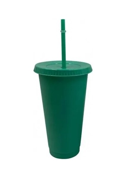 Yeşil L Yeniden Kullanılabilir Soğuk Bardaklar Plastik Kapaklı Bardak Çok Renkli Noel Pipetli Bardak Şenlikli Yeniden Kullanılabilir Pp Düz Renk Içme Bardağı (Yurt Dışından)