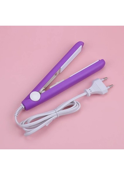 Mor Bukle Makinesi Mini Saç Demir Pembe Oluklu Plaka Elektrikli Bukle Makinesi Saç Sanat Şekillendirici Araçları (Yurt Dışından)