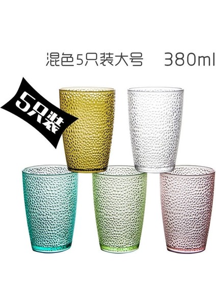 Mash Up 380 ml 5 Adet 5 Adet Akrilik Damla Geçirmez Içecek Bardak Seti Ev Partisi Renkli Düz Tabanlı Bira Kupa Istiflenebilir Restoran Meyve Suyu Kahve Çay Su Bardakları (Yurt Dışından)