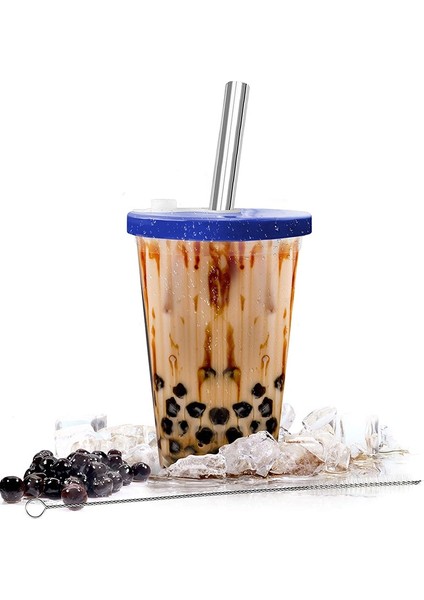 Bir 16OZ 16OZ Kabarcık Çay Samanı Tumbler Plastik Boba Kupası Çift Duvar Buzlu Kahve Fincanı Gelin Partisi Için Temizle Pastel Renk Soğuk Fincan (Yurt Dışından)