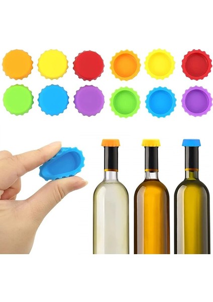 2 Adet Rastgele Renkler 2/6/12 Adet Silikon Bira Şişe Kapağı Koruyucu Kapak Şişe Kapağı Sirke Soya Corktail Kapak 3 cm Şarap Stoper Bar Aksesuarları (Yurt Dışından)