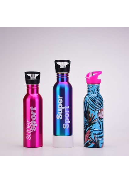 Stil C 750ML Bu Paslanmaz Çelik Spor Bardağı, Büyük Kapasiteli ve Taşınabilir Pipetli ve Kapaklı Bardak ile Açık Hava Maceralarına Hazır Olun (Yurt Dışından)