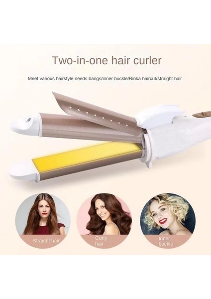 Pembe Ab 2 In 1 Mini Taşınabilir Seramik Saç Bigudi 28MM Bukle Makinesi Saç Düzleştirici Plakalar Islak ve Kuru Çift Kullanımlı Saç Şekillendirici Araçları (Yurt Dışından) modelleri