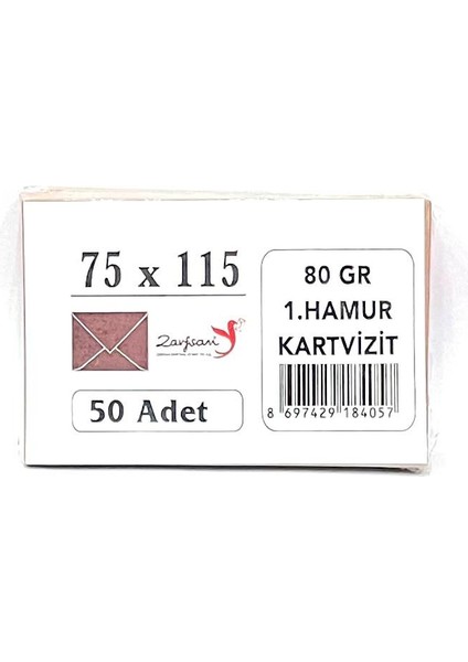 Kartvizit Zarfı Renkli 7 5 x 11 5 cm 80 gr 1 hamur 50 Adet - Kahverengi