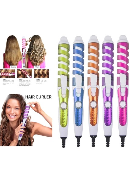 Pembe-Ab Sihirli Pro Saç Maşaları Elektrikli Kıvırmak Seramik Spiral Saç Maşası Değnek Salon Saç Şekillendirici Araçları Saç Değnek Bigudi Demir (Yurt Dışından) fiyatları