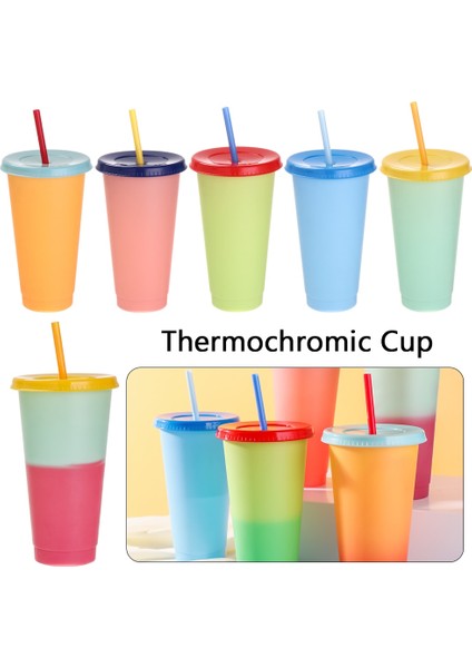 700 ml Ordinary3 Sıcak Satış Çok Renkli Plastik Büyük Termokromik Su Bardağı Kapaklı ve Samanlı Su Şişesi Sihirli Renk Değiştiren Su Kahve Fincanı (Yurt Dışından) fiyatları