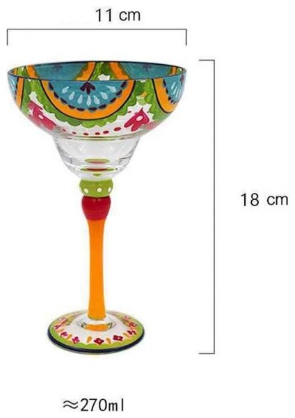 08 270 ml Yaratıcı Margarita Şarap Gözlük El Yapımı Renkli Kokteyl Bardağı Avrupa Kadeh Bardak Şampanya Bardağı Yaratıcı Şarap Gözlük Bar (Yurt Dışından)