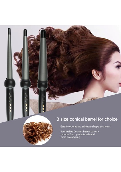 13-25 mm Ingiltere 230/450 Derece Titanyum Turmalin Seramik Konik Varil Konik Değnek Saç Bigudi Curling Maşa (Yurt Dışından) modelleri