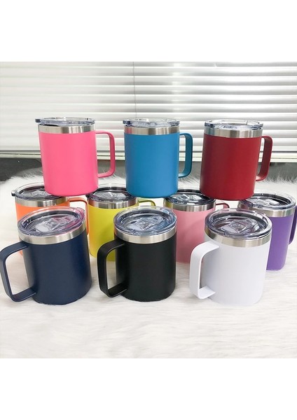 K 12OZ Yaratıcı Kupa 12OZ Kolu Fincan Çocuk Süt Bardak 304 Paslanmaz Çelik Tumbler Ofis Kahve Kupaları Noel Partisi Malzemeleri (Yurt Dışından) fiyatları