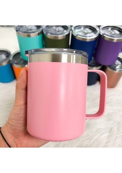 K 12OZ Yaratıcı Kupa 12OZ Kolu Fincan Çocuk Süt Bardak 304 Paslanmaz Çelik Tumbler Ofis Kahve Kupaları Noel Partisi Malzemeleri (Yurt Dışından) indirimleri