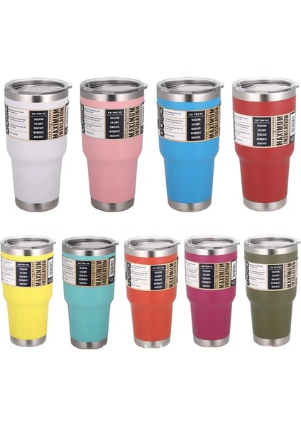 20OZ Meyve Yeşili 3 Logo 30 20 Oz Bardak Çift Duvar Su Termal Termos Kahve Kupa Yetys Matara Paslanmaz Çelik Termos Şişe (Yurt Dışından)