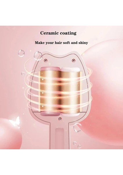 32MM Pembe Us 32MM Kedi Kulak 2 Varil Seramik Yumurta Ruloları Curling Ütüler Büyük Dalgalar Saç Bigudi Mini Curling Saç Ütüler Saç Şekillendirici Araçlar (Yurt Dışından)