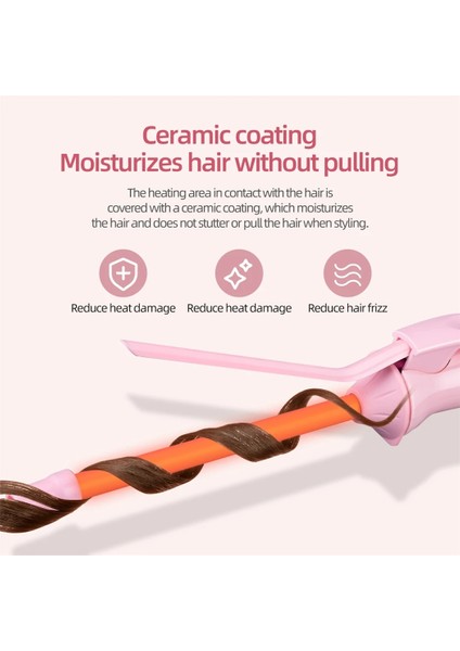 Pembe Ab Ckeyin Mini Saç Maşası 9mm Bigudi Değnek Profesyonel Kıvırcık Maşa Seramik Elektrikli Salon Şekillendirici Aracı Küçük Sıkma Demir (Yurt Dışından)