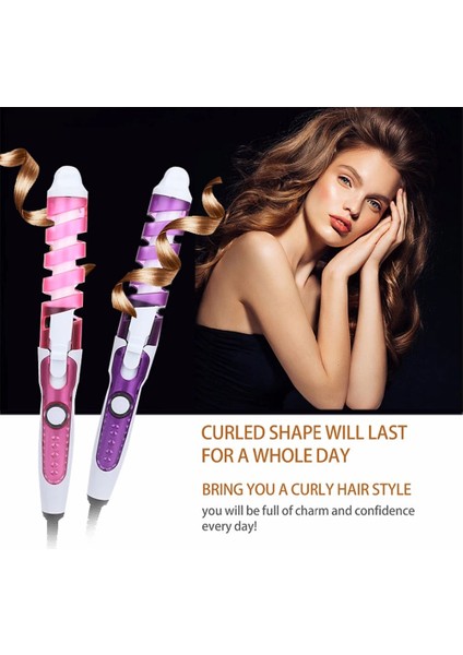 Stil 1 Mor Ab 19MM Spiral Bukle Makinesi Seramik Saç Bigudi Elektrikli Saç Maşası Ütüler Saç Kıvırma Çubuğu Waver Saç Şekillendirici Araçları (Yurt Dışından) fiyatları
