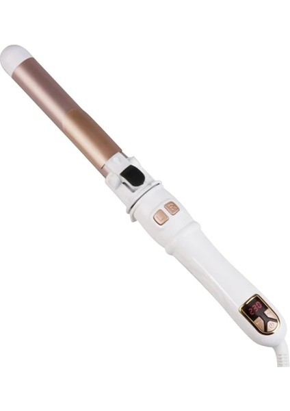 32 mm Beyaz Ab 28/32MM Bukle Makinesi LCD Sıcaklık Kontrolü Elektrikli Saç Döner Rulo Plastik Saplı Maker Şekillendirici Aracı Için Sarmayı Önleyin (Yurt Dışından)