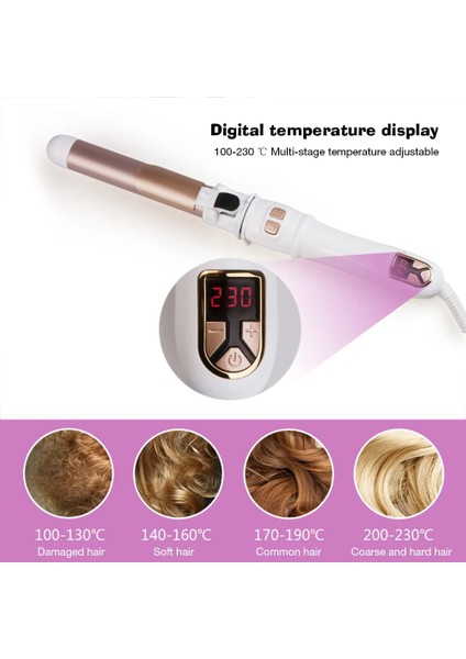 32 mm Beyaz Ab 28/32MM Bukle Makinesi LCD Sıcaklık Kontrolü Elektrikli Saç Döner Rulo Plastik Saplı Maker Şekillendirici Aracı Için Sarmayı Önleyin (Yurt Dışından) fiyatları