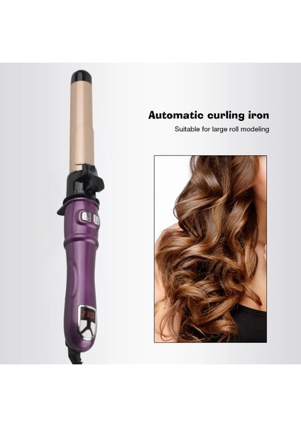 32 mm Beyaz Ab 28/32MM Bukle Makinesi LCD Sıcaklık Kontrolü Elektrikli Saç Döner Rulo Plastik Saplı Maker Şekillendirici Aracı Için Sarmayı Önleyin (Yurt Dışından) modelleri