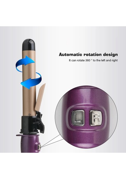 32 mm Beyaz Ab 28/32MM Bukle Makinesi LCD Sıcaklık Kontrolü Elektrikli Saç Döner Rulo Plastik Saplı Maker Şekillendirici Aracı Için Sarmayı Önleyin (Yurt Dışından) fırsatları