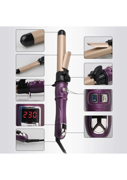 32 mm Beyaz Ab 28/32MM Bukle Makinesi LCD Sıcaklık Kontrolü Elektrikli Saç Döner Rulo Plastik Saplı Maker Şekillendirici Aracı Için Sarmayı Önleyin (Yurt Dışından) indirimleri