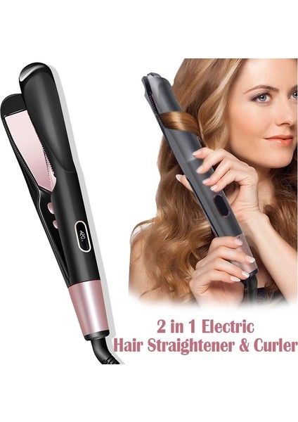 Altın Kutu Yok Bize 2 In 1 Pro Twist Saç Düzleştirici ve Bigudi Spiral Dalga Curling Altın Titanyum Düzleştirici Doğrultma Curling Şekillendirici Aracı (Yurt Dışından)