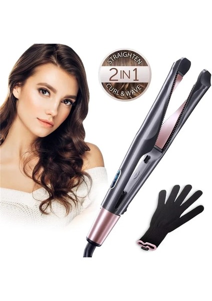 Altın Kutu Yok Bize 2 In 1 Pro Twist Saç Düzleştirici ve Bigudi Spiral Dalga Curling Altın Titanyum Düzleştirici Doğrultma Curling Şekillendirici Aracı (Yurt Dışından)