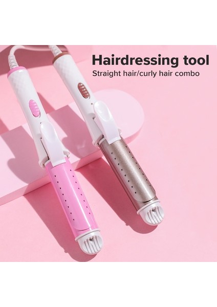 Pembe Ab 2 In 1 Düzleştirici Hızlı Isıtma Turmalin Seramik Saç Bigudi Düz Kıvırcık Saç Şekillendirici Araçları Islak ve Kuru Saç Maşası (Yurt Dışından) fiyatları