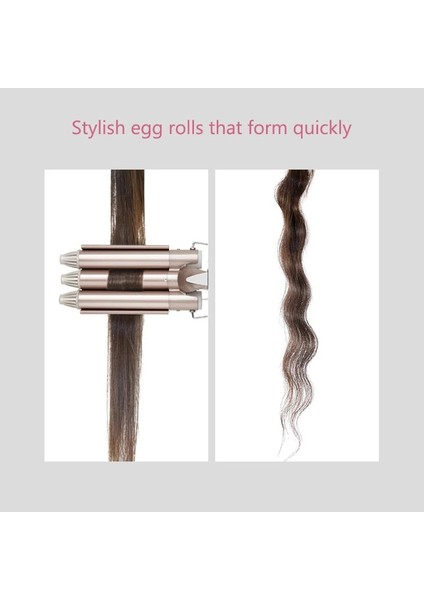 22 cm Ingıltere Profesyonel Saç Araçları Bukle Makinesi Seramik Üçlü Namlu Saç Şekillendirici Yumurta Rulo Sopa Elektrikli Curling Su Oluklu Kontrplak (Yurt Dışından) modelleri