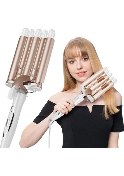 22 cm Ingıltere Profesyonel Saç Araçları Bukle Makinesi Seramik Üçlü Namlu Saç Şekillendirici Yumurta Rulo Sopa Elektrikli Curling Su Oluklu Kontrplak (Yurt Dışından) fırsatları