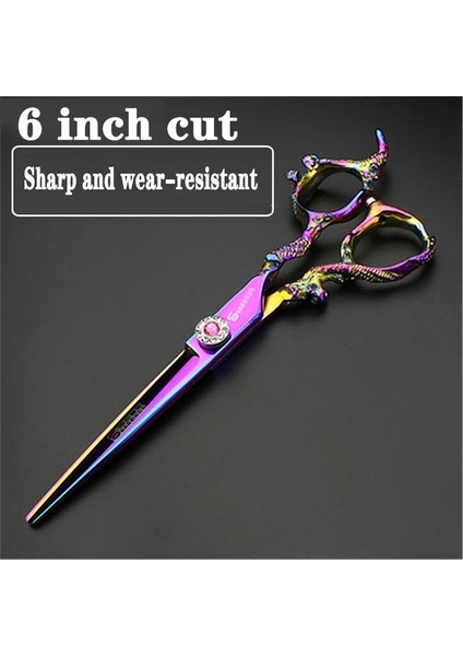 6 Inç Kesim Altın Japonya 440C Profesyonel Kuaförlük Makas 5.5/6/7/7.5/9 Inç Berber Makası Saç Stilisti Adanmış Saç Makas Setleri (Yurt Dışından) fiyatları