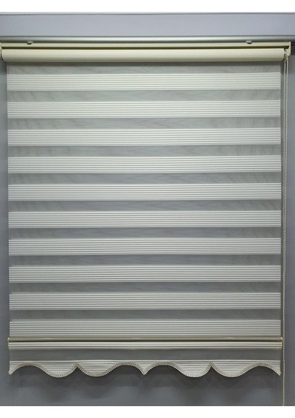 Dar Pliseli Stor Zebra Perde Krem Mz321