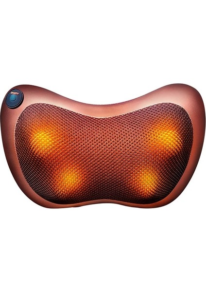 4 Kafalı Kahverengi Au Boyun Masaj Yastığı Shiatsu Servikal Yastık Masaj Isı Elektrikli Isıtma Geri Bel Yastığı Rulo Kafalık Arabalar Için Seyahat (Yurt Dışından)