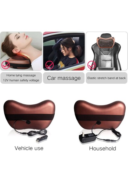 4 Kafalı Kahverengi Au Boyun Masaj Yastığı Shiatsu Servikal Yastık Masaj Isı Elektrikli Isıtma Geri Bel Yastığı Rulo Kafalık Arabalar Için Seyahat (Yurt Dışından) fırsatları