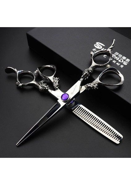 Kesme 6 Inç Profesyonel Kuaförlük Makas Berber Makas Kesme ve Inceltme Makas JAPAN440C Salon Kuaförlük Saç Makas Seti (Yurt Dışından)