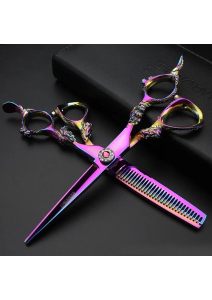 Kesme 6 Inç Profesyonel Kuaförlük Makas Berber Makas Kesme ve Inceltme Makas JAPAN440C Salon Kuaförlük Saç Makas Seti (Yurt Dışından)