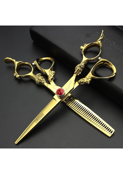 Kesme 6 Inç Profesyonel Kuaförlük Makas Berber Makas Kesme ve Inceltme Makas JAPAN440C Salon Kuaförlük Saç Makas Seti (Yurt Dışından)