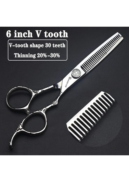 6 Inç Inceltme 5.5/6/7/7.5 Inç Profesyonel Berber Makası Japonya 440C Salon Makası Berber Dükkanı Kesme Makası Seti Jilet Kuaförlük Makas (Yurt Dışından)