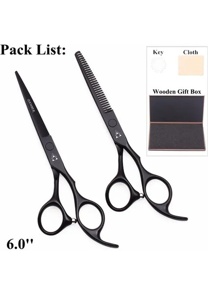 888 Hei Dui 6.0he Saç Makas 5.5 6.0 Profesyonel Kuaförlük Makas Inceltme Berber Makas Seti Saç Kesme Makası 440C Japonya Çelik 888 # (Yurt Dışından)