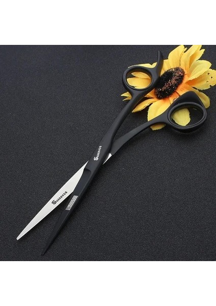 Siyah 6 Inç Hakiki Profesyonel Berber Saç Makas Kuaförlük Için Japonya 440C 5.5 Inç 6 Inç Saç Kesimi Inceltme Makas Kesme Makası (Yurt Dışından)