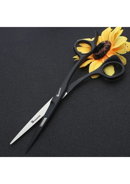 Siyah 6 Inç Hakiki Profesyonel Berber Saç Makas Kuaförlük Için Japonya 440C 5.5 Inç 6 Inç Saç Kesimi Inceltme Makas Kesme Makası (Yurt Dışından) fırsatları